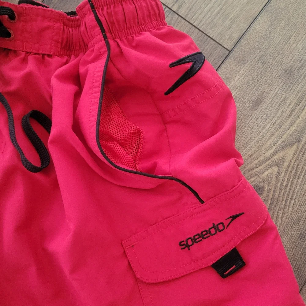 Speedo Men's Bold Red Swim Trunks, 9